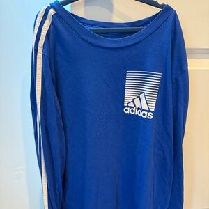 Boys Adidas Long Sleeve Tee Blue Size XL